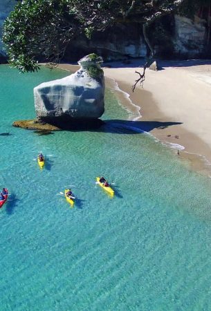 2 - cathedral-cove-kayak-tour-aerial-clear-water